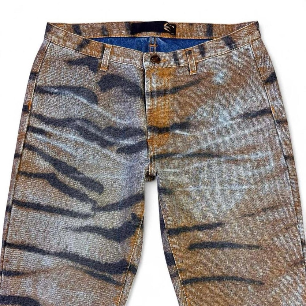 Women's Tiger-Print Straight Jeans - Brown - Picture 2 of 3